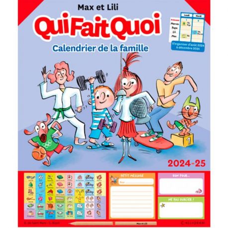 CALENDRIER DE LA FAMILLE 2024-2025 MAX ET LILI