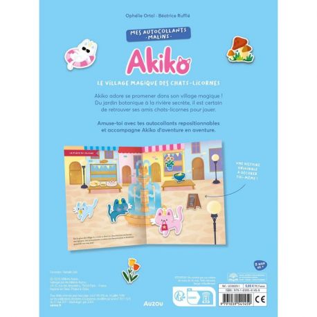 AKIKO - LE VILLAGE MAGIQUE DES CHATS-LICORNES - AUTOCOLLANTS