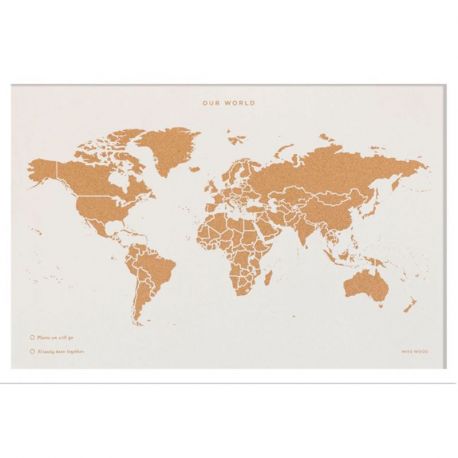 CARTE LIEGE MONDE S - SPECIAL EDITION BLANC - CADRE BLANC 30CM X 20 CM