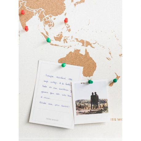 CARTE LIEGE MONDE S - SPECIAL EDITION BLANC - CADRE BLANC 30CM X 20 CM