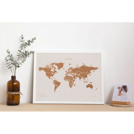 CARTE LIEGE - MONDE M - SPECIAL EDITION BLANC - CADRE BLANC 45CM X 30CM