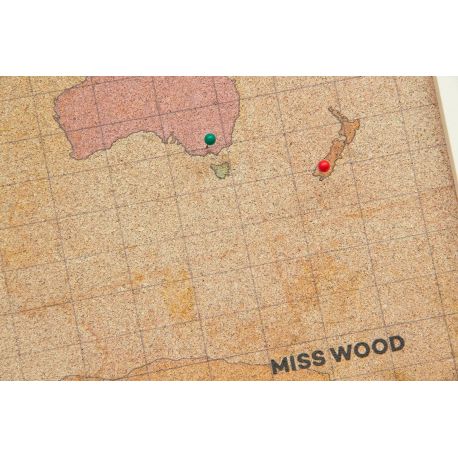 CARTE LIEGE - MONDE S OLD SCHOOL - CADRE BLANC 30CM X 20CM