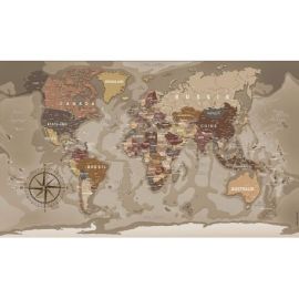 CARTE DU MONDE BEIGE 100 x 60 CM