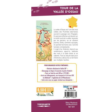 GRP TOUR DE LA VALLEE D OSSAU T641 TOPOCARTE