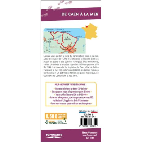 GR DE CAEN A LA MER T141 TOPOCARTE