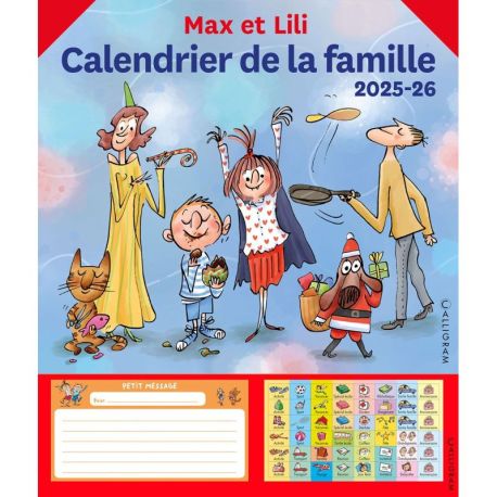 CALENDRIER DE LA FAMILLE 2025-2026 MAX ET LILI