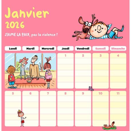 CALENDRIER DE LA FAMILLE 2025-2026 MAX ET LILI
