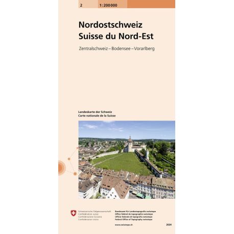 CARTE NATIONALE SUISSE N°2 NORDOST-SCHWEIZ