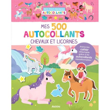 CHEVAUX ET LICORNES MES 500 AUTOCOLLANTS