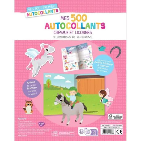 CHEVAUX ET LICORNES MES 500 AUTOCOLLANTS