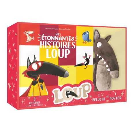 COFFRET MES ETONNANTES HISTOIRES DE LOUP AVEC 1 PELUCHE & 1 POSTER