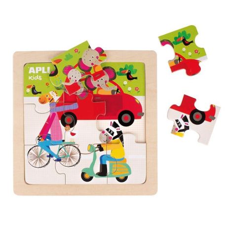 PRESENTOIR 9 PUZZLES BOIS TRANSPORT