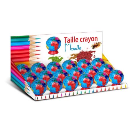 DISPLAY 18 TAILLE-CRAYONS MONDE