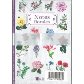 LOT DE 10 NOTES FLORALES CARNET DE NOTES