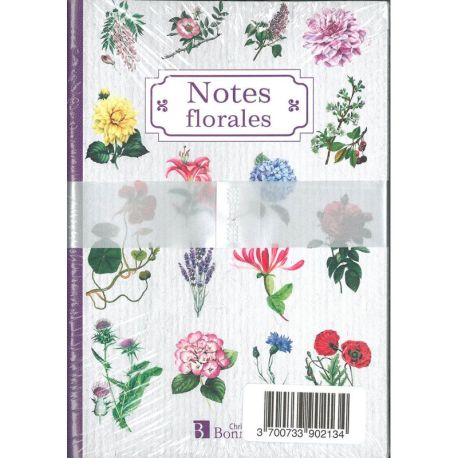 LOT DE 10 NOTES FLORALES CARNET DE NOTES