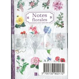 LOT DE 10 NOTES FLORALES PETIT CARNET DE NOTES