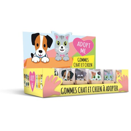DISPLAY 36 GOMMES CHIENS/CHATS ADOPT ME