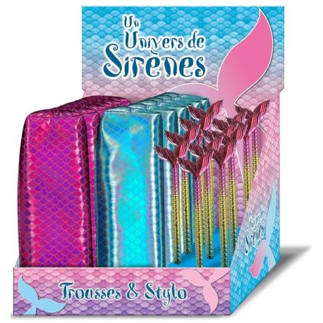 DISPLAY 12 TROUSSES ET 15 STYLOS SIRENE