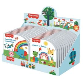 PLV COMPTOIR PLEINE 24EX - FISHER PRICE (4EX/TITRE - 6 TITRES)  - L 36 X P 18 X H 19.5 CM