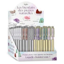 DISPLAY 36 STYLOS LITHOTHERAPIE - LES BIENFAITS DES PIERRES NATURELLES