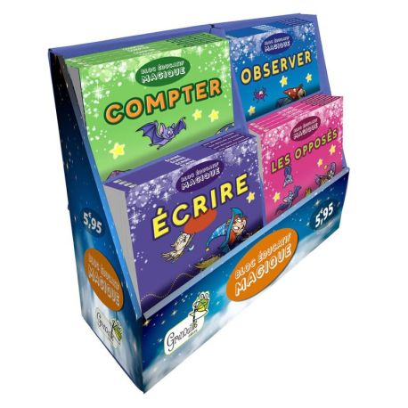 DISPLAY PLEIN 24EX  BLOCS EDUCATIFS MAGIQUES (6EX/TITRE - 4 TITRES) - 35CM X 34CM X 11.5CM