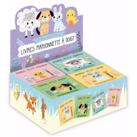 PLV COMPTOIR PLEINE 16EX - LIVRE MARIONNETTE A DOIGT (4EX/TITRE - 4 TITRES) - L 31.7 X P 18.4 X H 33 CM