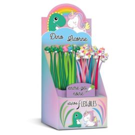 DISPLAY 48 STYLOS FLEXIBLES LICORNE ET DINOSAURE (8 MODELES / 6EX)