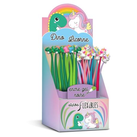 DISPLAY 48 STYLOS FLEXIBLES LICORNE ET DINOSAURE (8 MODELES / 6EX)