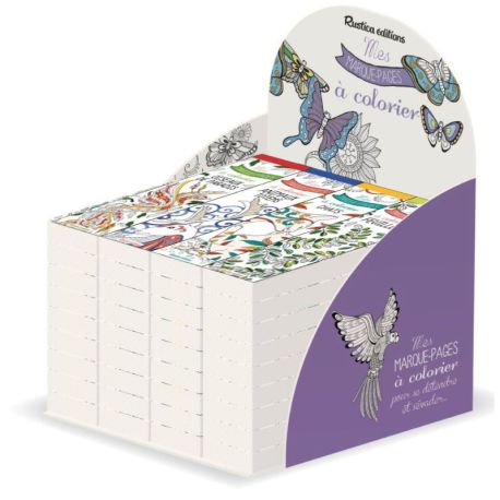DISPLAY PLEIN 20 EX MARQUE-PAGES A COLORIER  (5EX/TITRE - 4 TITRES)