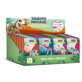 DISPLAY 24 MAQUETTES DINOSAURES PHOSPHORESCENTS (4 MODELES/6 EX.)