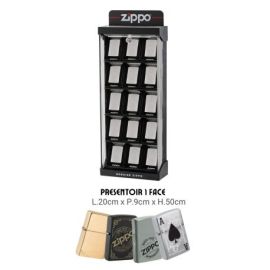 PRESENTOIR PLEIN 15 BRIQUETS ZIPPO L 20 CM X P 9 CM X H 50 CM