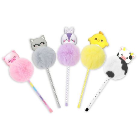 DISPLAY 20 STYLOS POMPON ANIMAUX DE LA FERME (5 MODELES/4EX)