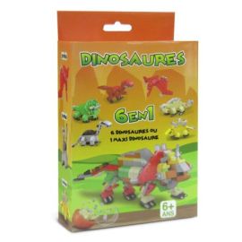PACK DINOSAURES A CONSTRUIRE 6 EN 1 - (6 EX)