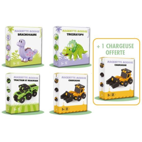 PACK 40 MAQUETTES 3D MOUSSE (4 MODELES / 10EX) + 1 OFFERT