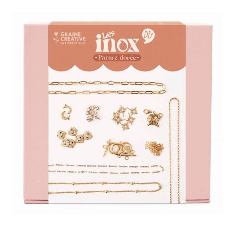 KIT BIJOUX INOX PARURE DOREE