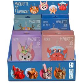 DISPLAY 24 MAQUETTES ANIMAUX 3D EN CARTON A FAIRE SOI-MEME (4 MODELES - 6EX)