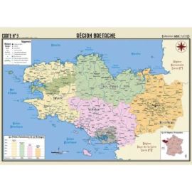 POSTER GEOGRAPHIQUE - BRETAGNE - 50 X 70