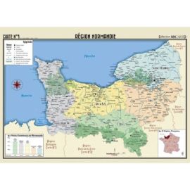 POSTER GEOGRAPHIQUE - NORMANDIE - 50 X 70