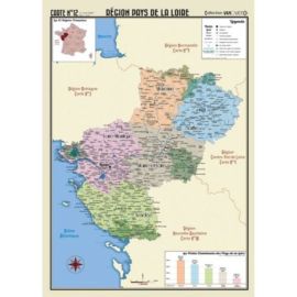 POSTER GEOGRAPHIQUE - PAYS DE LA LOIRE - 50 X 70