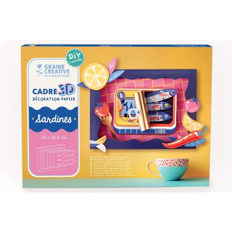 CADRE 3D PAPIER SARDINES