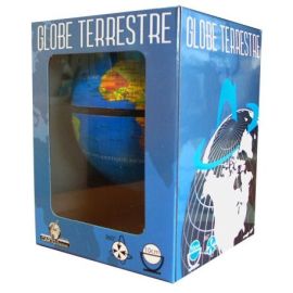 PACK 6 GLOBES 10 CM TOURNANT BLEU POLITIQUE