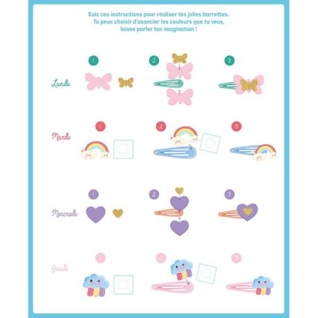 MON SEMAINIER DE BARRETTES - 7 BARRETTES A CREER
