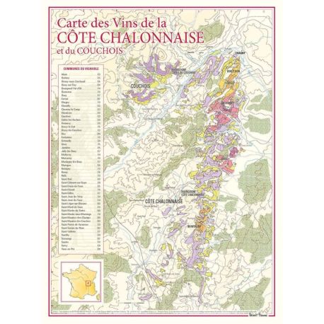 CARTE DES VINS DE LA COTE CHALONNAISE ET DU COUCHOIS