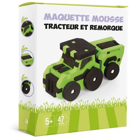 MAQUETTE MOUSSE TRACTEUR ET REMORQUE