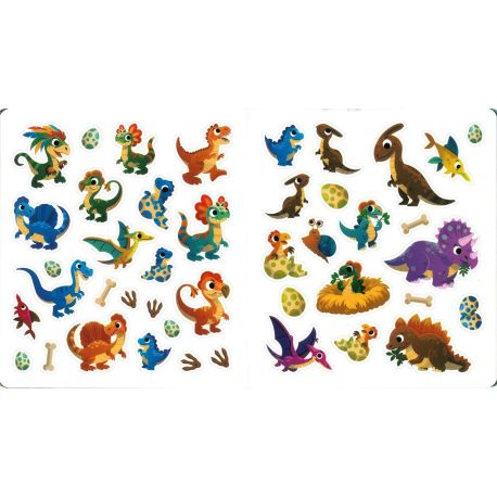 LIVRE DE GOMMETTES - LES DINOS - + DE 75 STICKERS