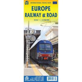 EUROPE RAILWAY & ROAD TRAVEL MAP