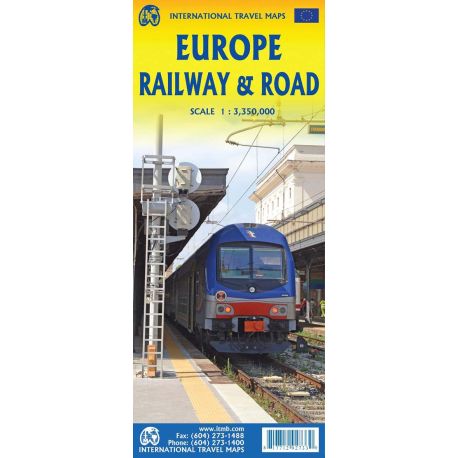 EUROPE RAILWAY & ROAD TRAVEL MAP