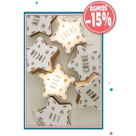 PACK 12 ETOILES LUMINEUSES A PERSONNALISER