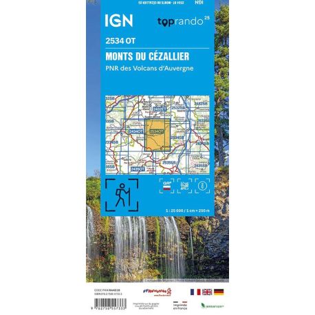 2534OT MONTS DU CEZALLIER, PNR DES VOLCANS D'AUVERGNE / RECTO