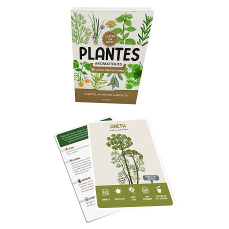 COFFRET CARTES PLANTES AROMATIQUES - 36 CARTES + 8 ETIQUETTES A PLANTER